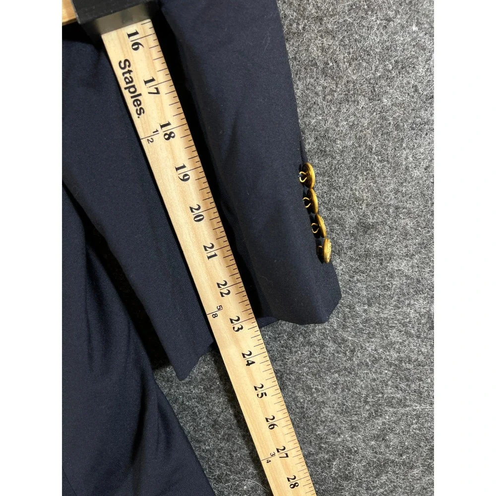 Brooks Brothers Brooksease Navy Wool Loro Piana Blazer Gold Buttons Mens 42R